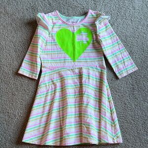 Cat & Jack Neon Heart Striped Dress